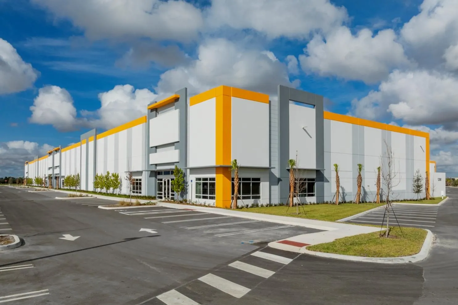 Completed building exterior and car parking
